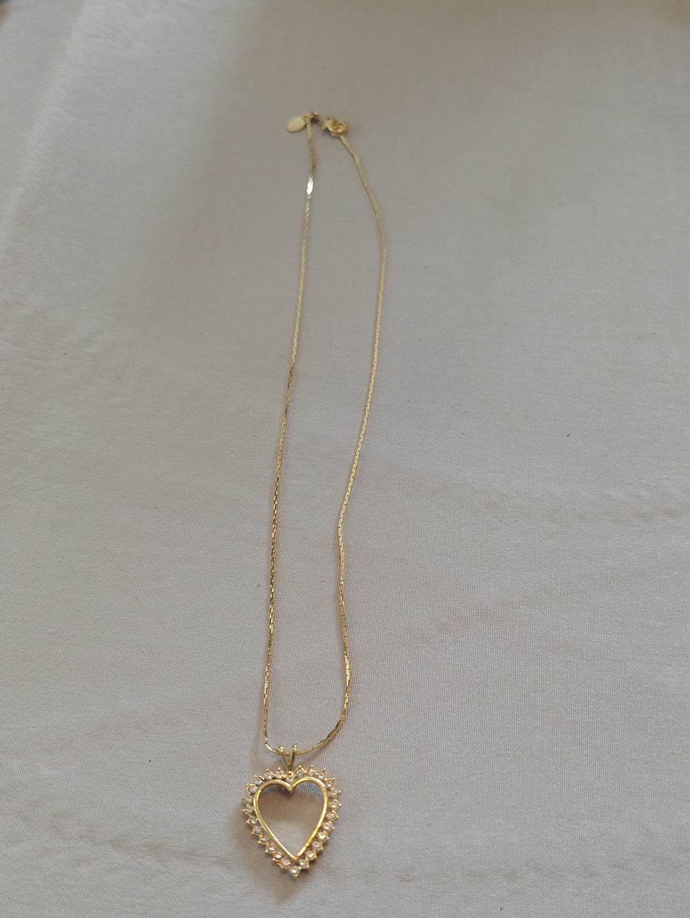 Monet Gold Heart Pendant Necklace with Beaded Edge